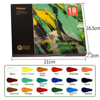 Kit de peinture au propylène 12 ml imperméable pour débutants Peinture pour enfants Peinture à l'huile de 12, 18, 24, 36 couleurs
