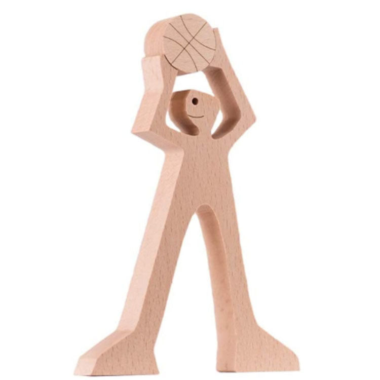 Adorno de Perro en Madera DIY Figura Escultura Decoración del Hogar Un Hombre Un Perro Escultura de Madera Regalos de Navidad Modelo Decorativo