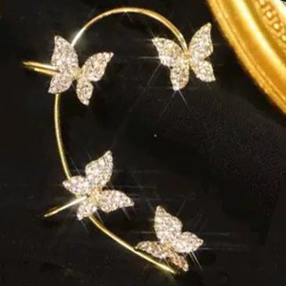 Pendiente de moda, clip de oreja de mariposa y joya de gancho para la oreja