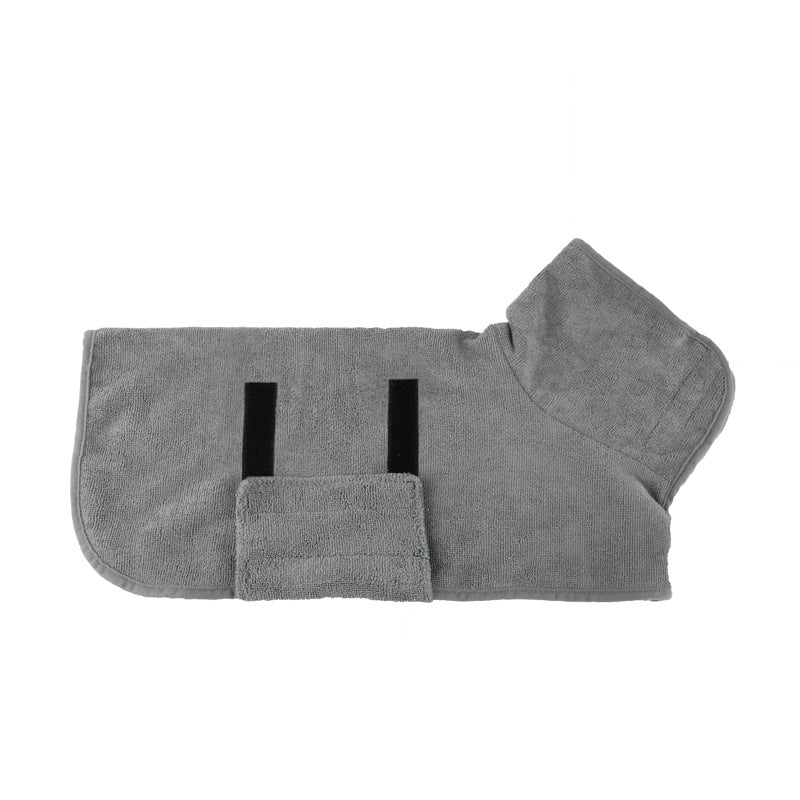 Bata de baño absorbente para mascotas de microfibra con ajuste de cintura
