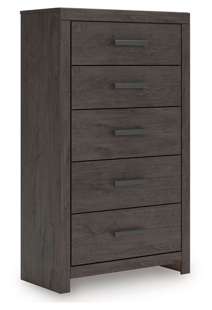 Prendonea - Five Drawer Chest - Charcoal-0