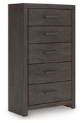 Prendonea - Five Drawer Chest - Charcoal-0