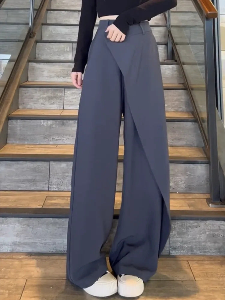 Pantalones Anchos Irregulares Ins Moda Pantalones Sueltos Ropa de Mujer