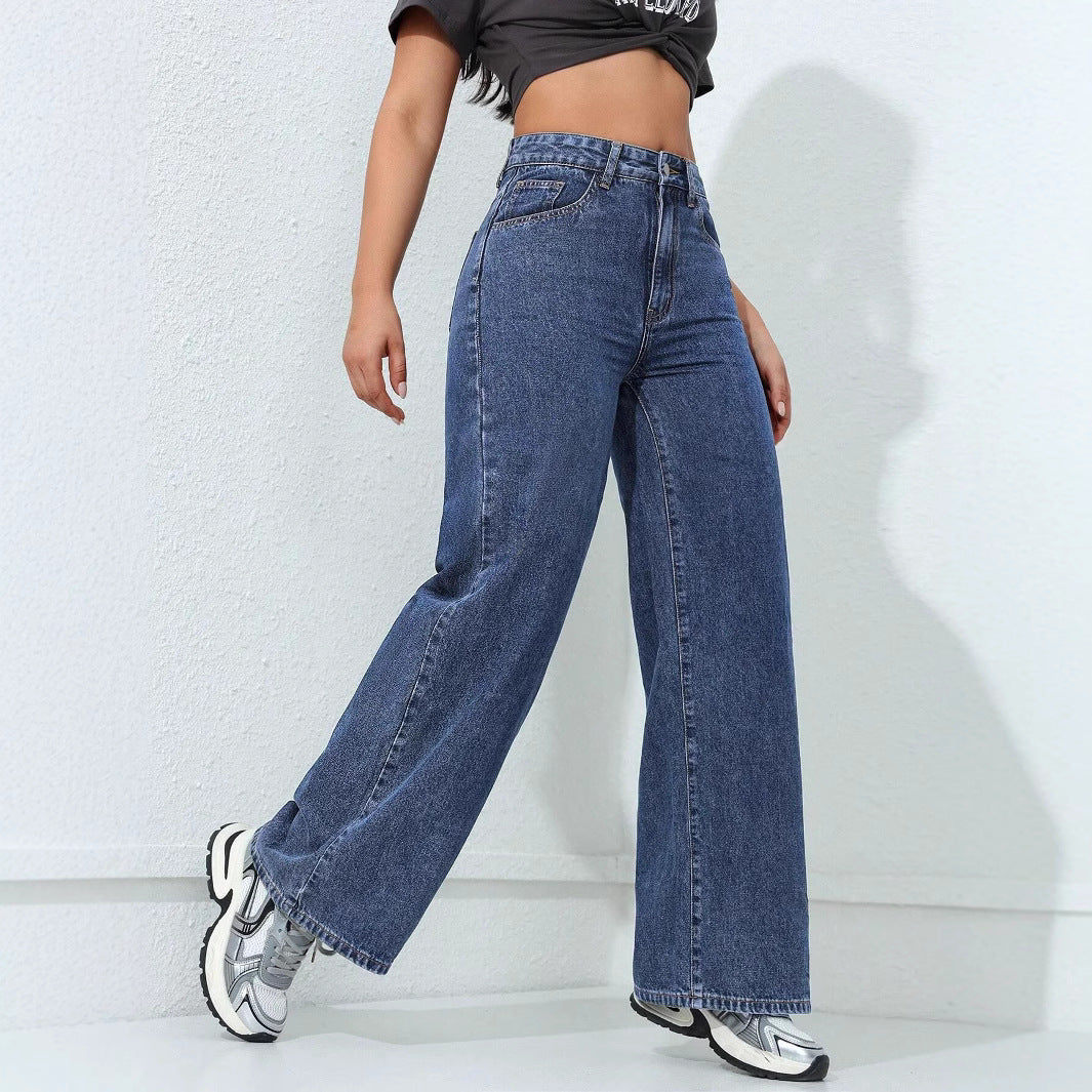 Jean Large Droit Décontracté Femme