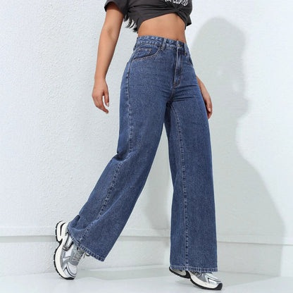 Jean Large Droit Décontracté Femme