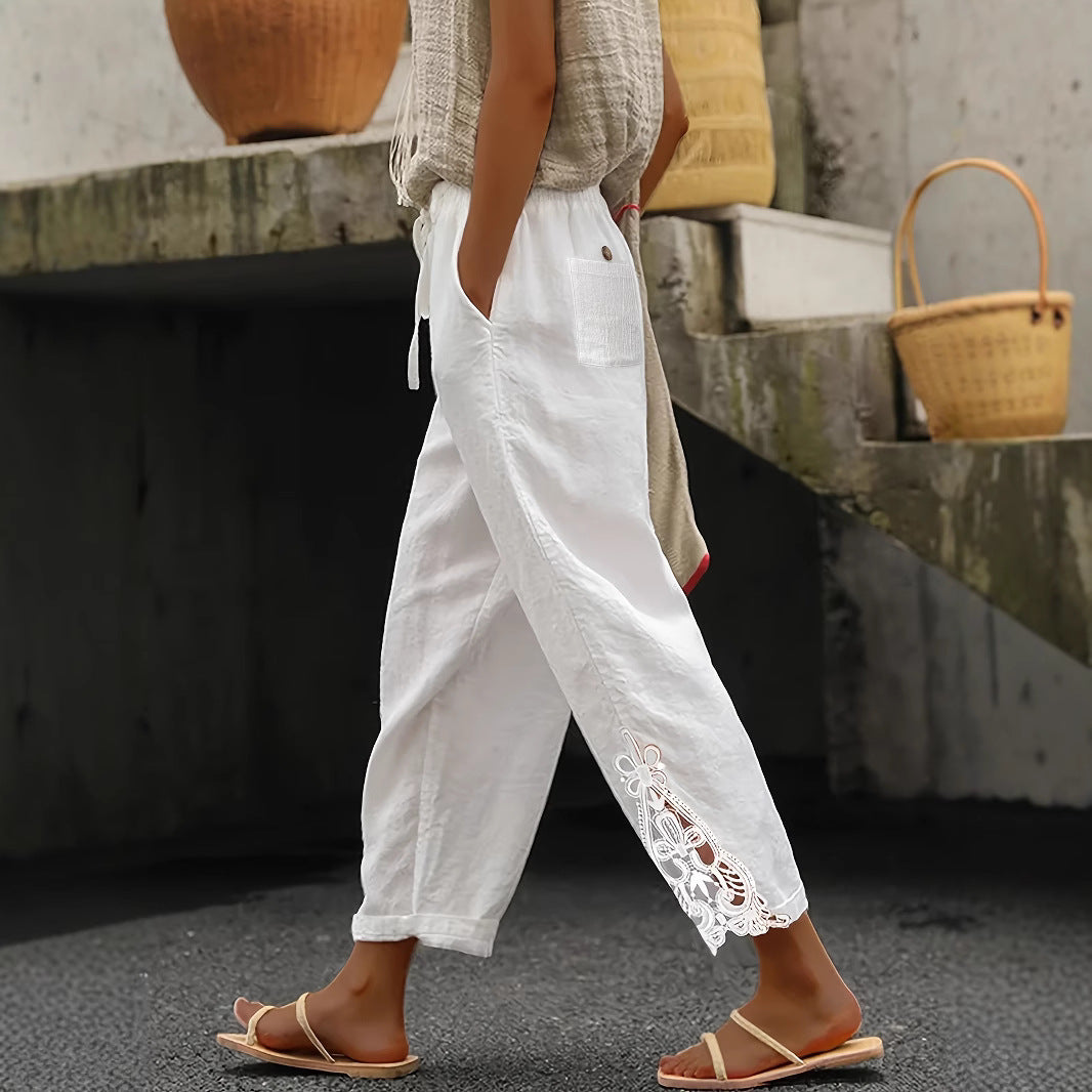 Pantalon décontracté ample et droit pour femme