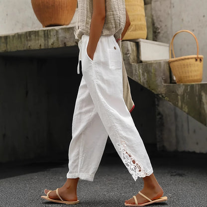 Pantalon décontracté ample et droit pour femme