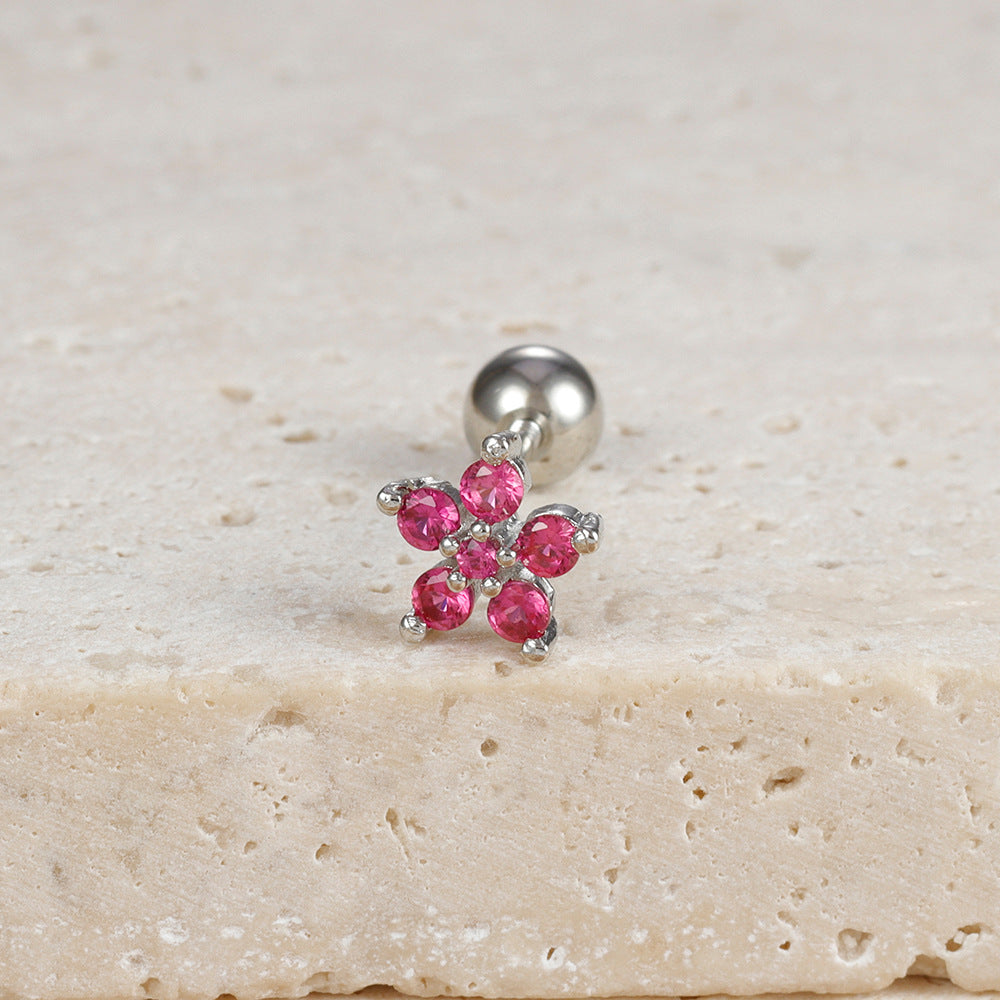 Boucles d'oreilles Micro-incrustées de zircons, cristaux colorés en forme de goutte
