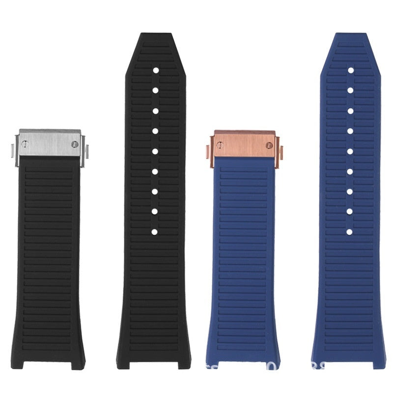 Montre de sport étanche en silicone concave noire pour hommes - Accessoires de montre