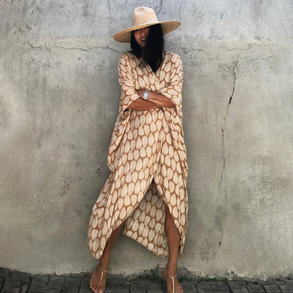 Robe de plage de villégiature en polyester anti-UV pour femmes