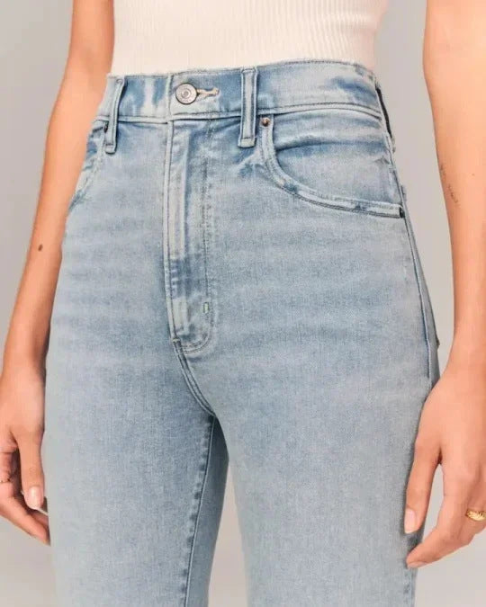 Jeans décontracté femme de couleur unie