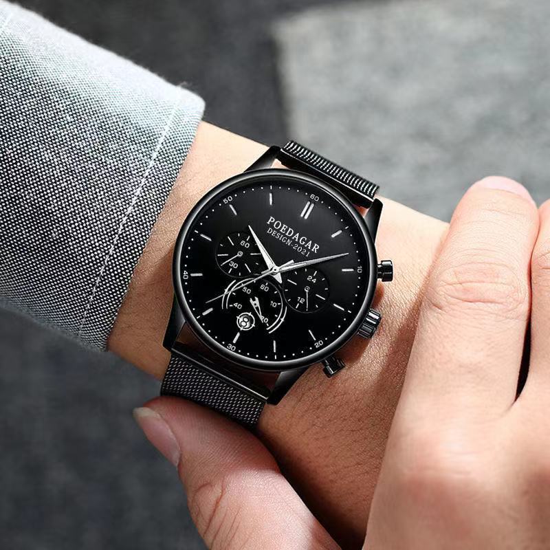 Reloj de cuarzo multifuncional e impermeable para hombre