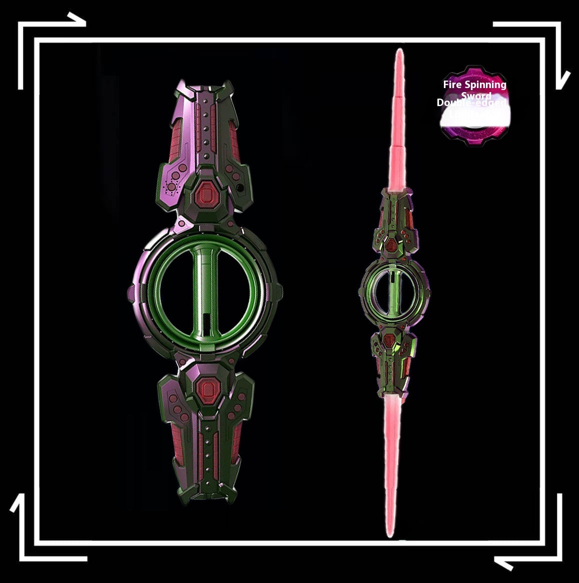Fire Spinning Sword Double Blade Telescopic War Bearing Rotating Cool Luminous Toy