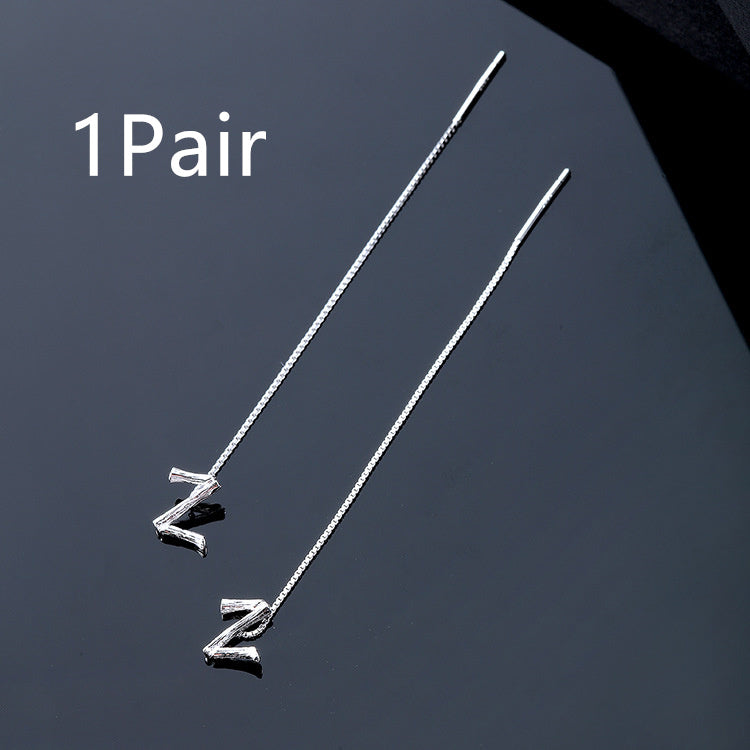Joyas de moda de plata de ley 925 con 26 letras, pendientes colgantes para mujer, estilo clásico inglés minimalista, pendientes de estudiante, fiesta, regalo de joyería para amigos