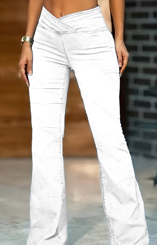 Pantalones vaqueros de campana de imitación de alta calidad, transfronterizos, de levantamiento de cadera, para mujer, estilo europeo y americano.