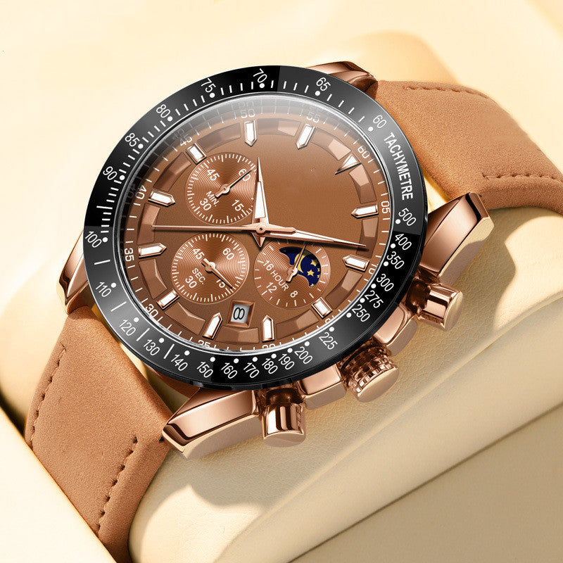 Reloj de Cuarzo Multifunción Luminoso para Hombre