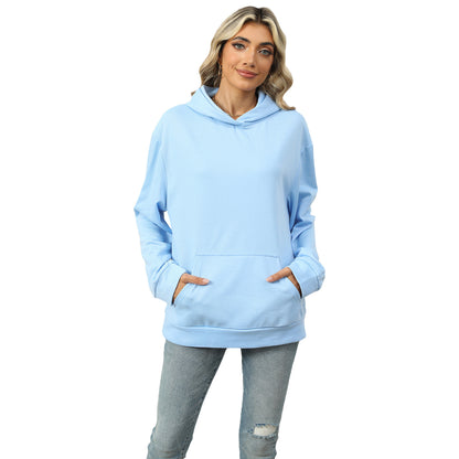 Sweat-shirt à capuche décontracté avec poches pour femmes