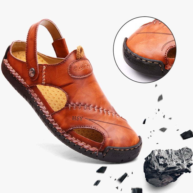 Sandales fermées pour hommes - Chaussons d'été ajustables - Tongs de plage à la mode