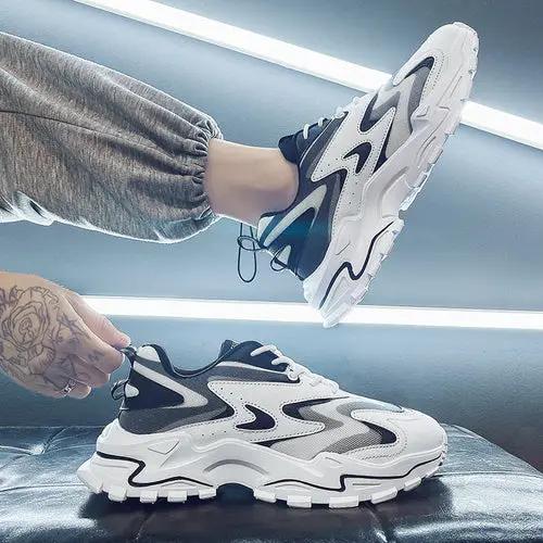 RunFlex breathable mesh sneakers, white with black/gray accents, pair for training and everyday wear.