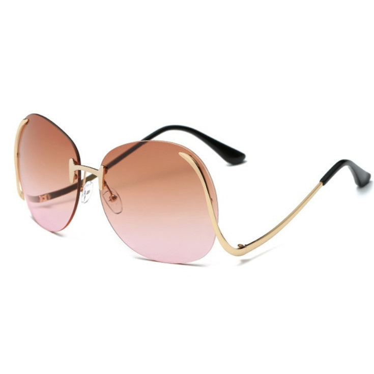 Gafas de sol sin montura con patillas curvadas Gafas decorativas
