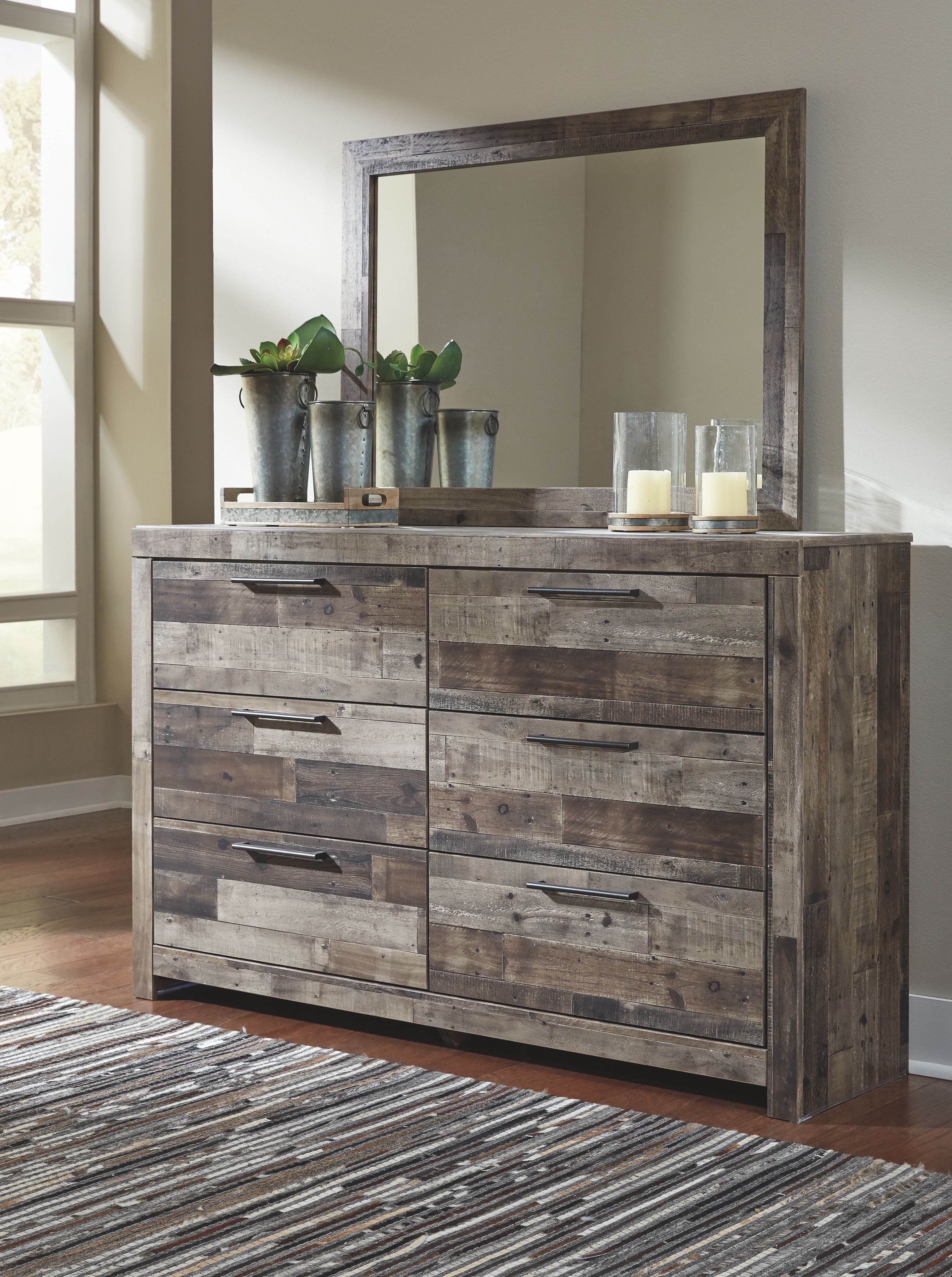 Derekson Multi-Gray 6PC King & Queen Panel Headboard Bedroom Set-2