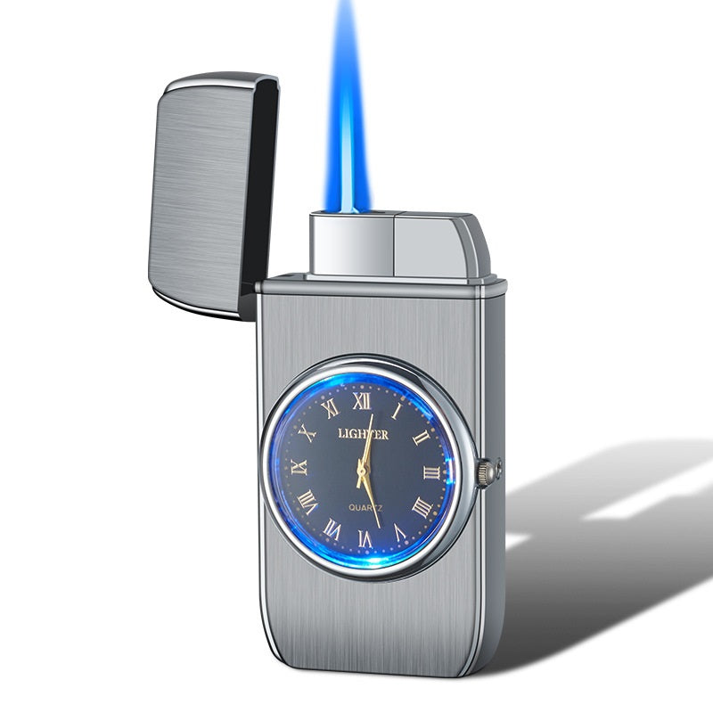 Encendedor de cigarrillos electrónico multifuncional creativo personalizado con forma de reloj, todo en uno, multiusos, con luz LED intermitente, regalo.