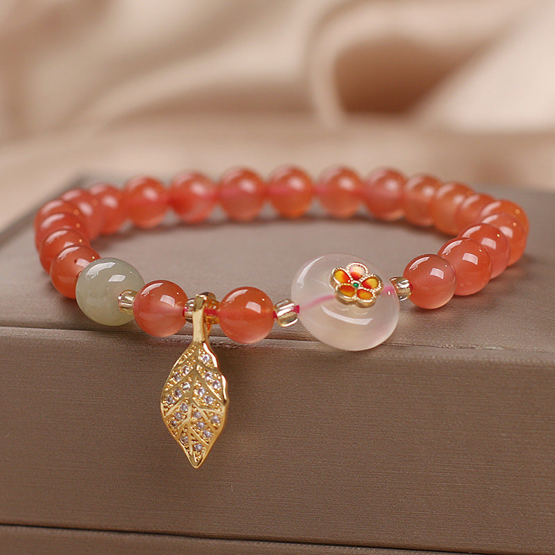 Bracelet en agate Yanyuan au design original, style ethnique pour femme
