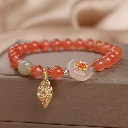 Bracelet en agate Yanyuan au design original, style ethnique pour femme