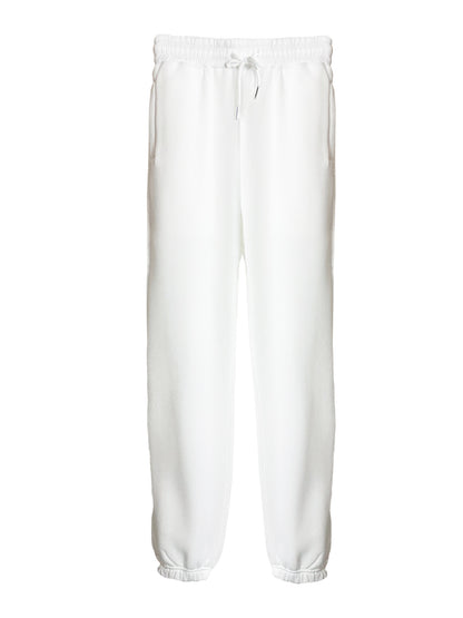 Pantalon de jogging décontracté en molleton uni avec fourrure, taille haute, ample et fuselé, pour la maison