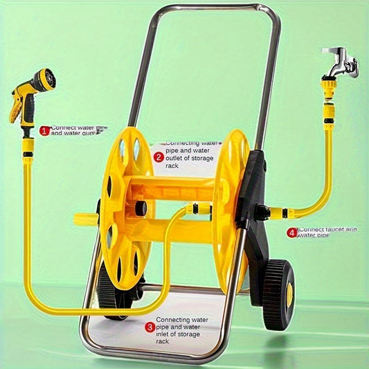 Wheeled Garden Hose Reel Cart Portable Stand-1