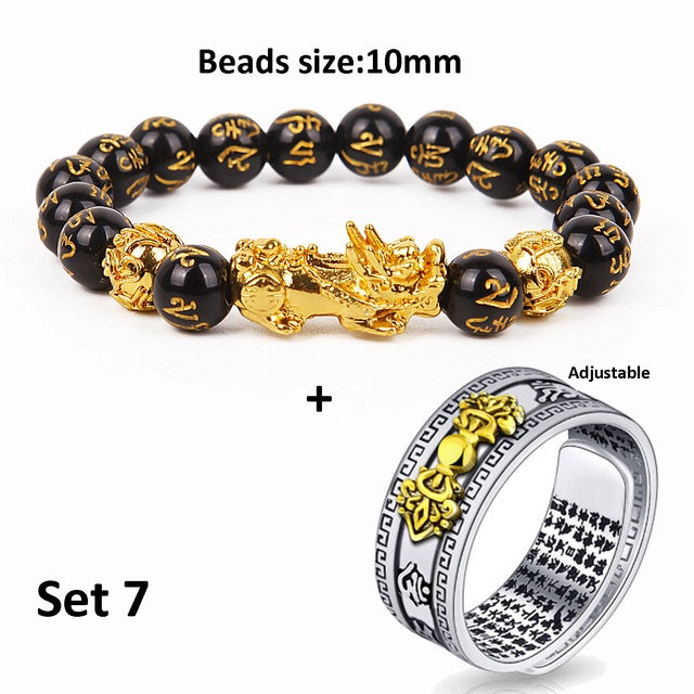 Bague-bracelet unisexe Pixiu Feng Shui chinois