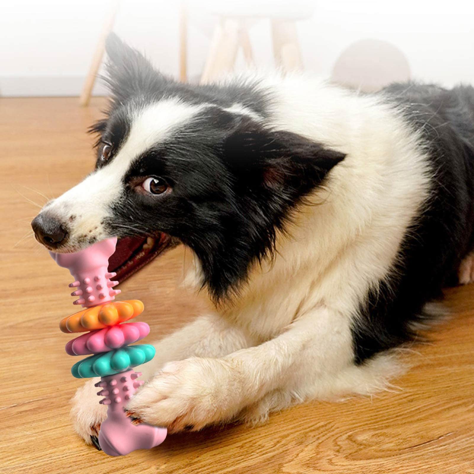 Juguete masticable para perros, tipo hueso, juguetes para limpiar los dientes de perros, juguete masticable de hueso TPR indestructible resistente a mordeduras, juguetes para la dentición, productos para mascotas