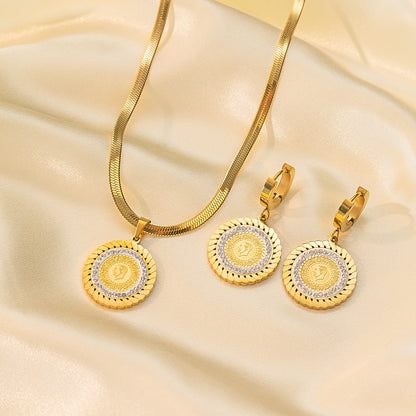Boucles d'oreilles Collier en acier inoxydable Ensemble de bijoux pour femmes