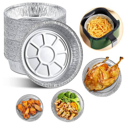 Revestimientos de papel de aluminio antiadherentes para freidora, revestimiento de papel desechable, resistente al aceite, cesta de vapor, herramienta de cocina, bandeja recogegrasas para barbacoa