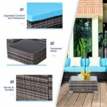 7 Piece Rattan Sofa Set Outdoor Furniture Patio Set