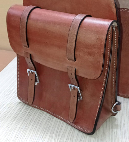 Cowhide Leather Western Saddle Bag: Trail Riding Gear