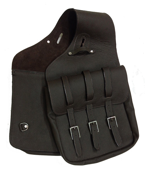Sacoche de selle de cheval western en cuir véritable de vache