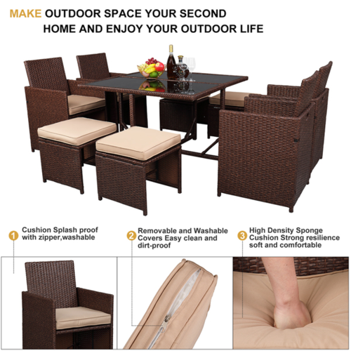 Wicker Patio Dining Set