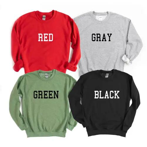 Marijuana Christmas Sweatshirt by PrimeCanada.Store; four sweatshirts in red, gray, green, and black.