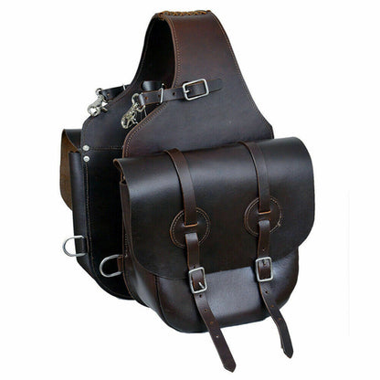 Western Leather Horse Saddle Bag Horse Riding Gear Brown