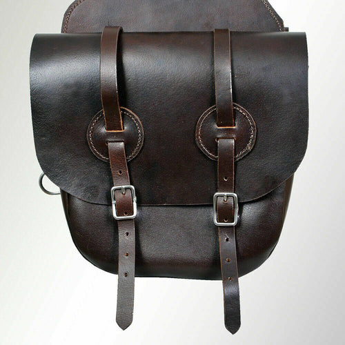 Western Leather Horse Saddle Bag Horse Riding Gear Brown