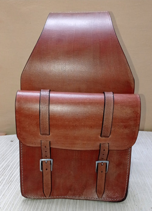 Cowhide Leather Western Saddle Bag: Trail Riding Gear