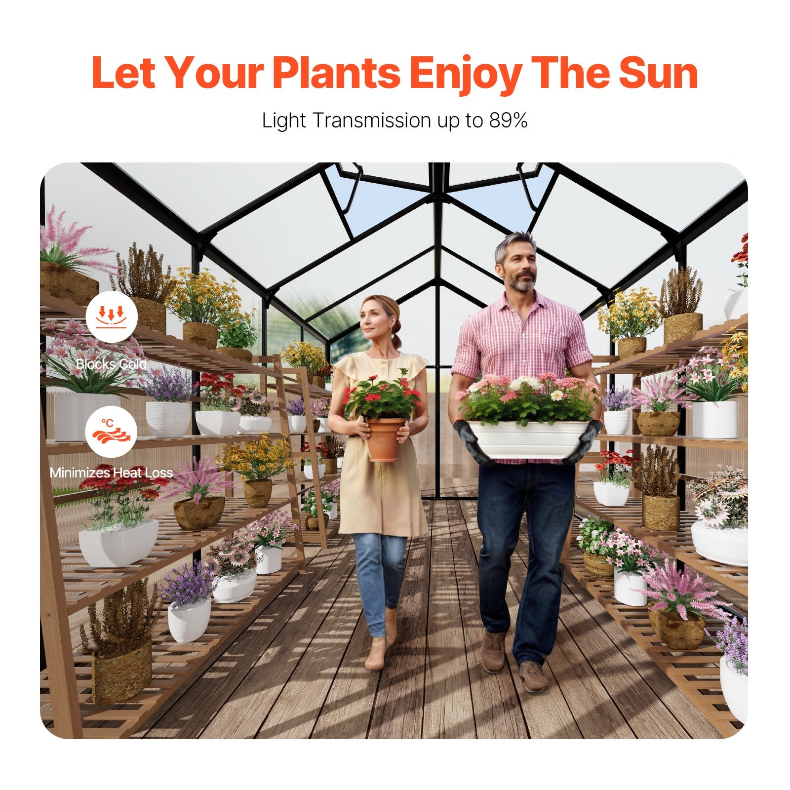 Polycarbonate Greenhouse, 8 X 10 Ft, Outdoor Greenhouse