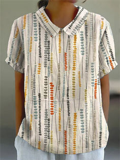 Camiseta de manga corta estilo retro floral y lindo