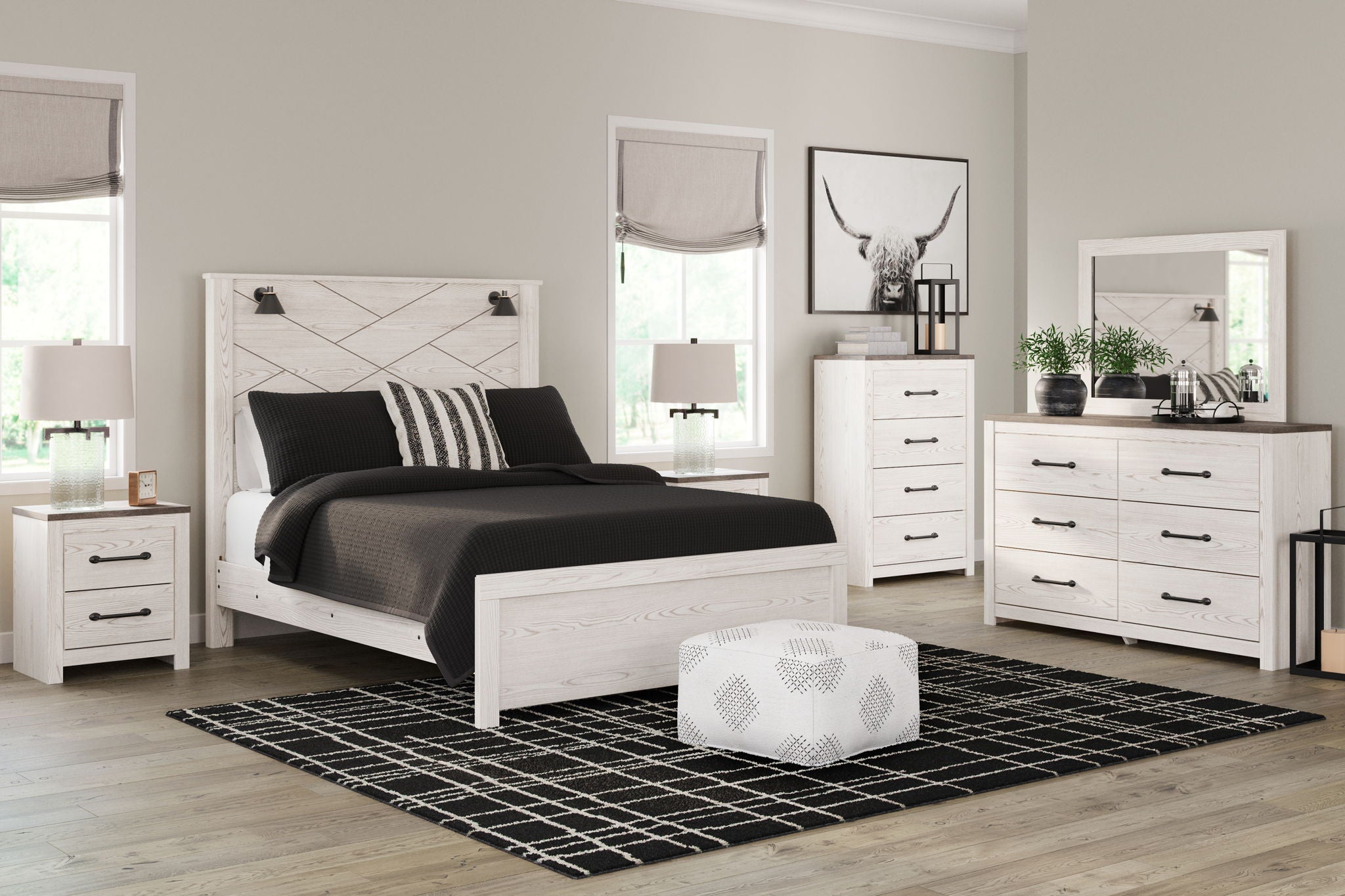 Gerridan - Panel Bedroom Set With Sconces-0