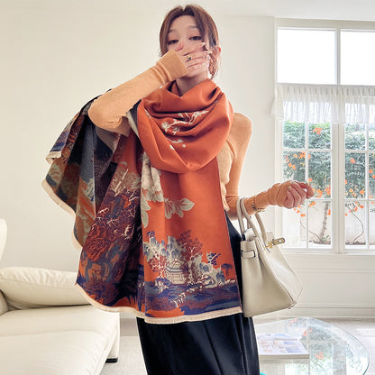Vintage Plum Scarf Women's Artificial Cashmere
