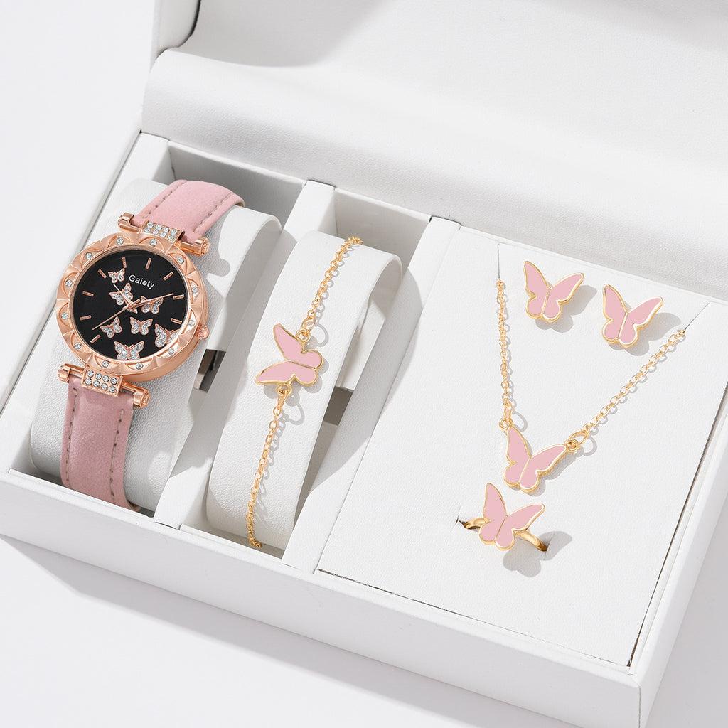 Montre à bracelet numérique simple papillon pour femmes