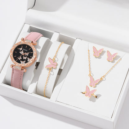 Montre à bracelet numérique simple papillon pour femmes
