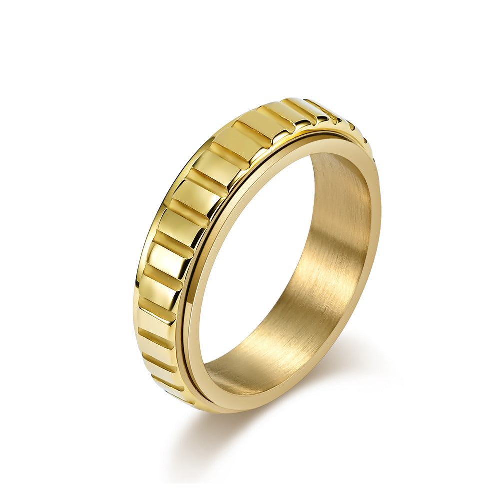 Bague en Acier Titane Rotative de Style Neutre