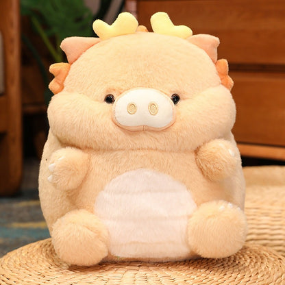 Mignonne peluche oreiller dragon cochon